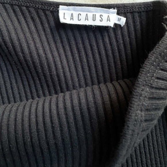 LACAUSA Lia Tank Black Ribbed Size Medium - Picture 4 of 7